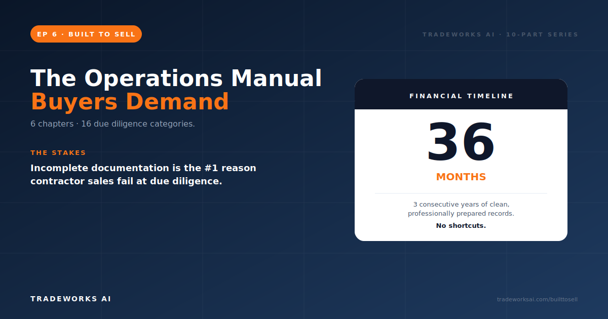 Contractor Business Documentation: The Operations Manual and Financial Records Buyers Require