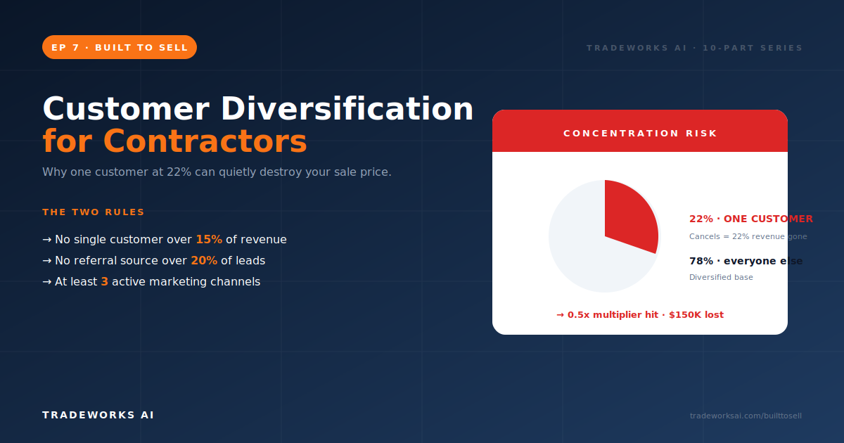 Customer Diversification for Contractors: Why Revenue Concentration Kills Business Value