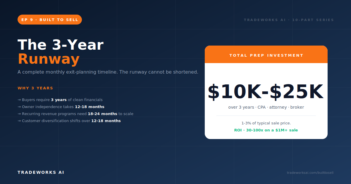The 3-Year Runway: A Contractor's Complete Exit Planning Timeline