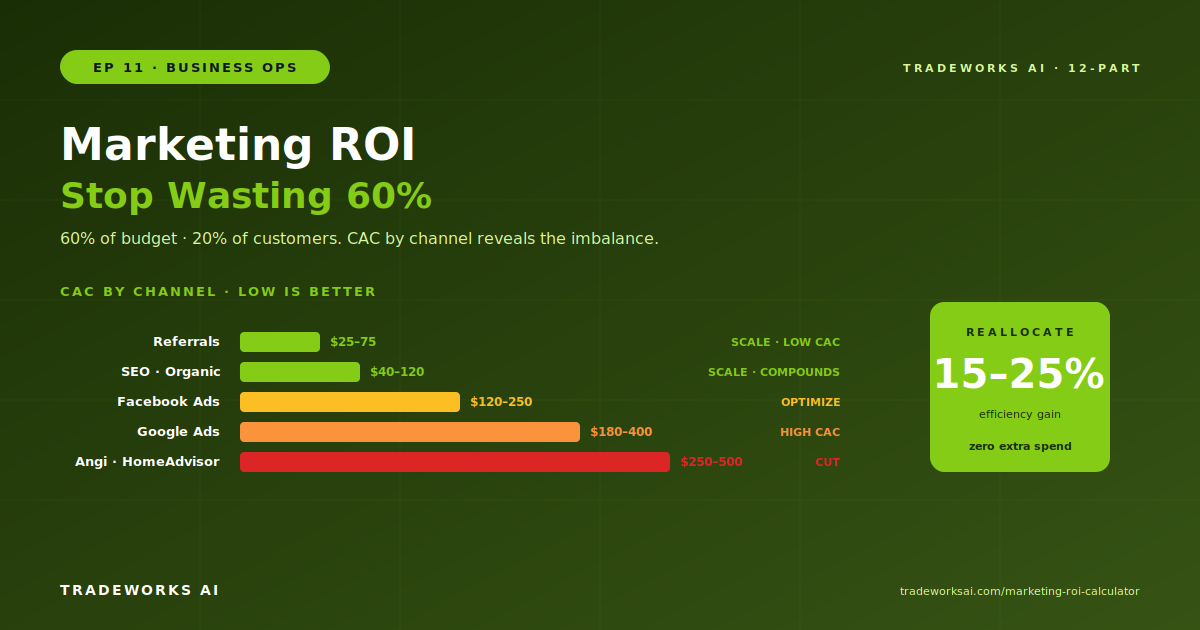 Contractor Marketing ROI: How to Stop Wasting 60% of Your Budget