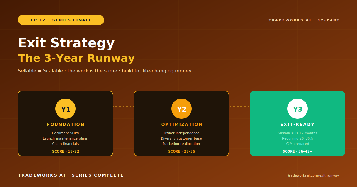 Contractor Exit Strategy: The 3-Year Runway to a Life-Changing Sale
