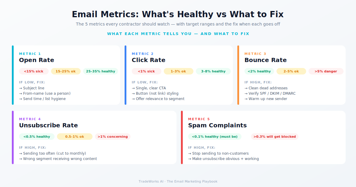 Email metrics dashboard diagram