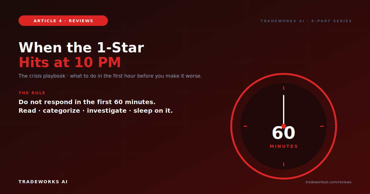 The Negative Review Crisis Playbook: What to Do When a 1-Star Hits at 10 PM