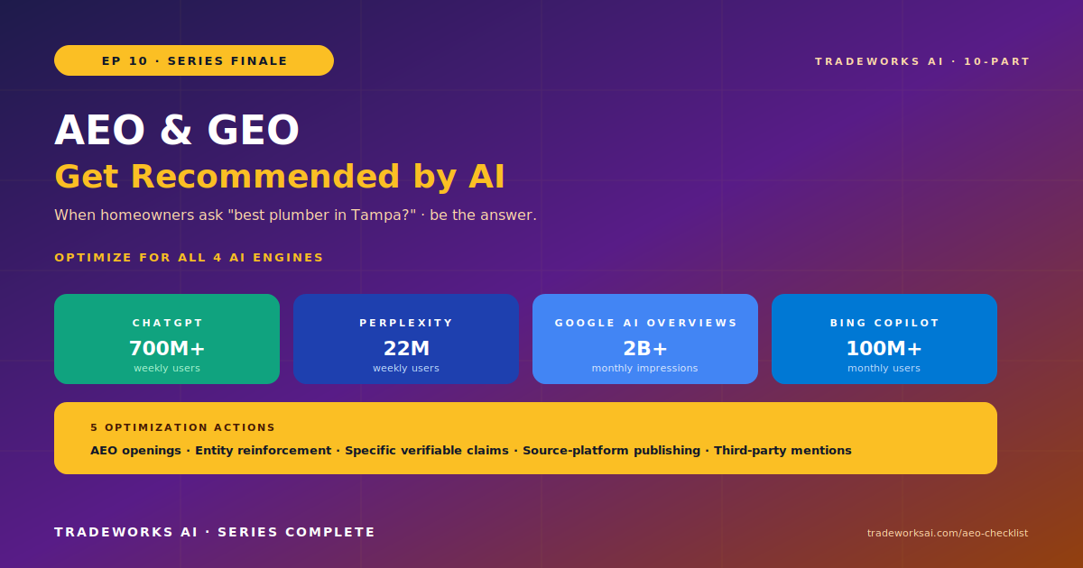 Contractor AEO and GEO AI search recommendation